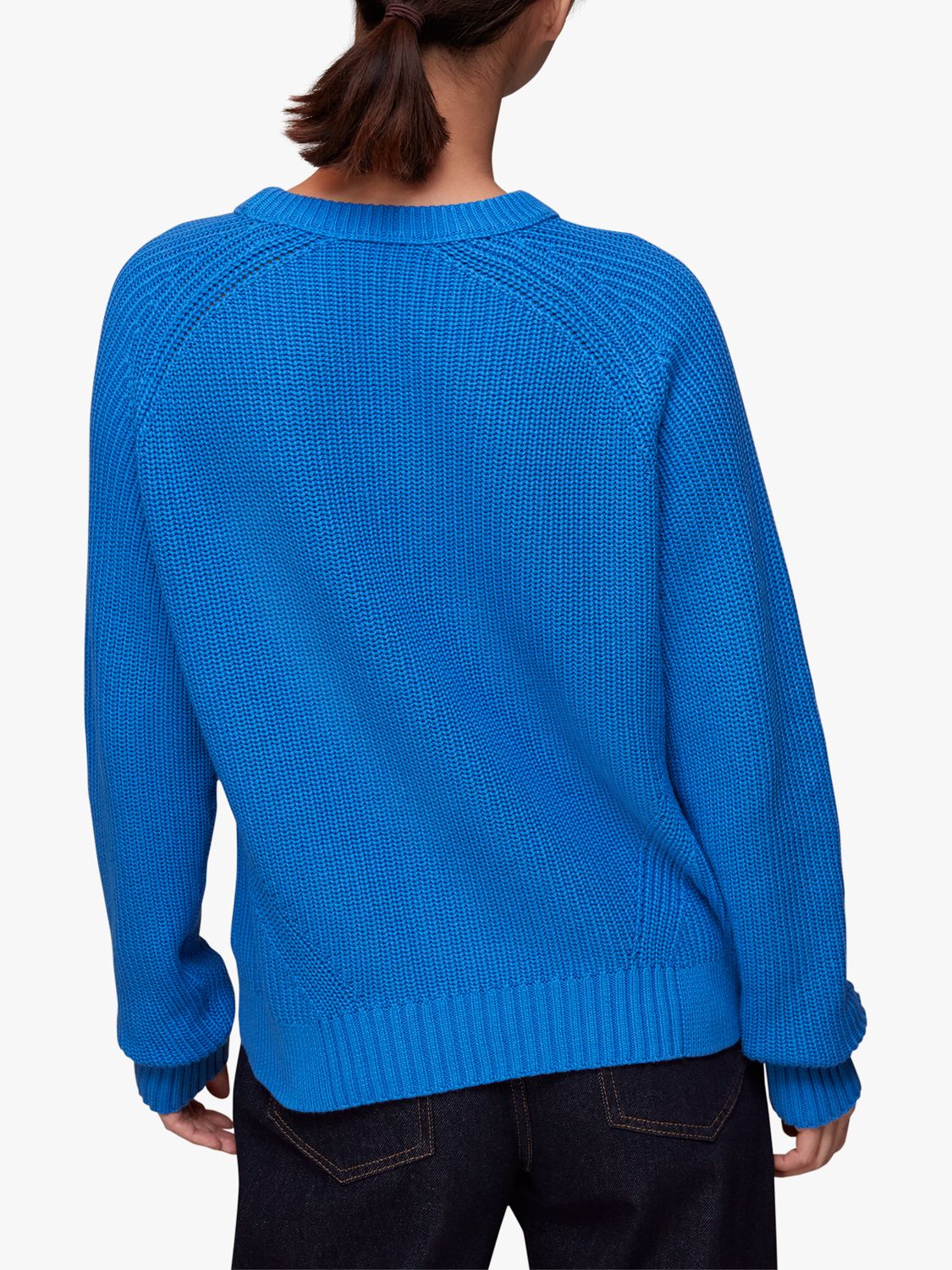 Buy Whistles Ribbed Cotton Crew Neck Jumper Online at johnlewis.com