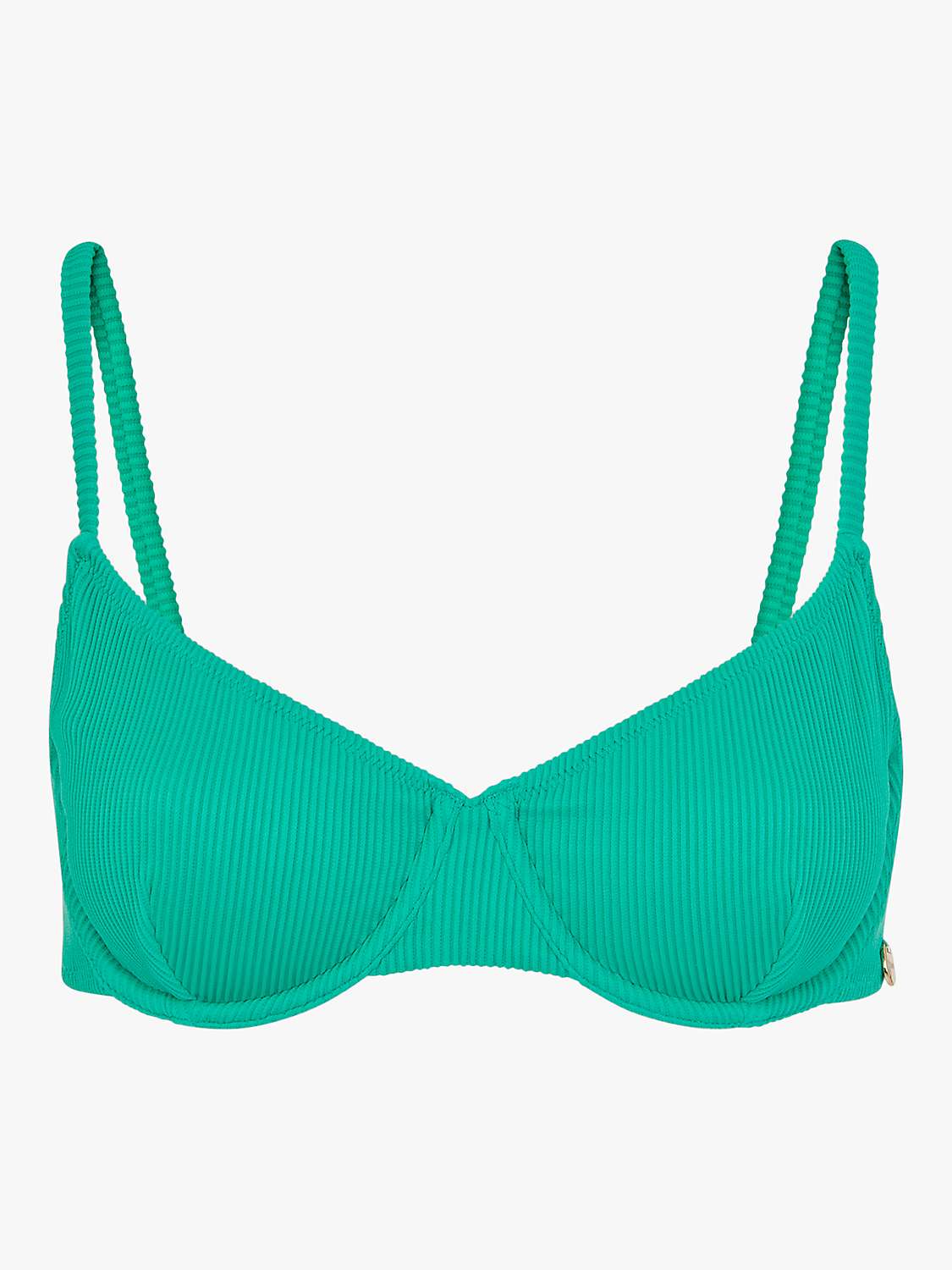 Buy Whistles Ribbed Underwired Bikini Top, Green Online at johnlewis.com