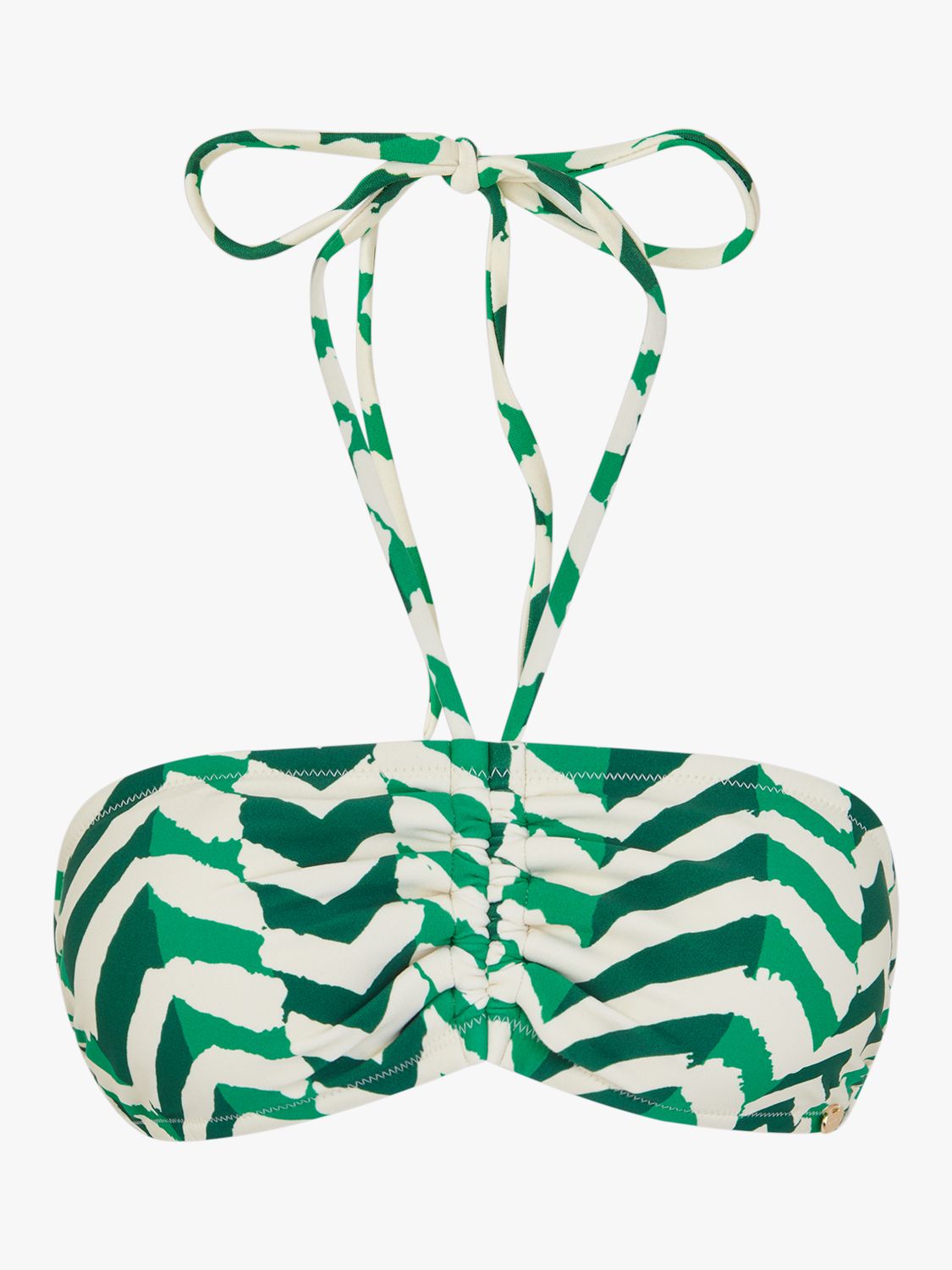Green/Multi Chevron Ruched Swimsuit, WHISTLES