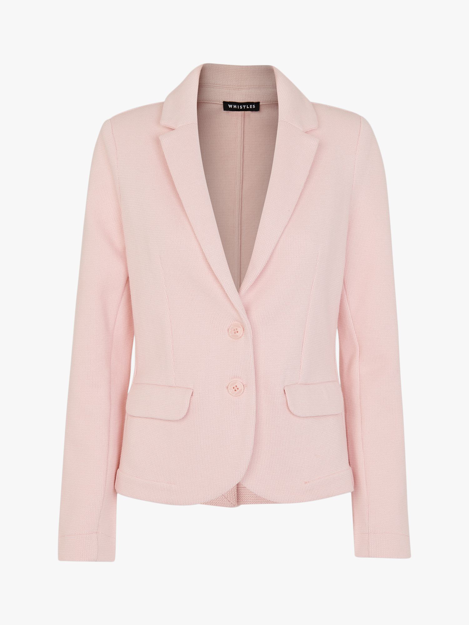 Whistles Slim Fit Jersey Jacket, Pale Pink, 6