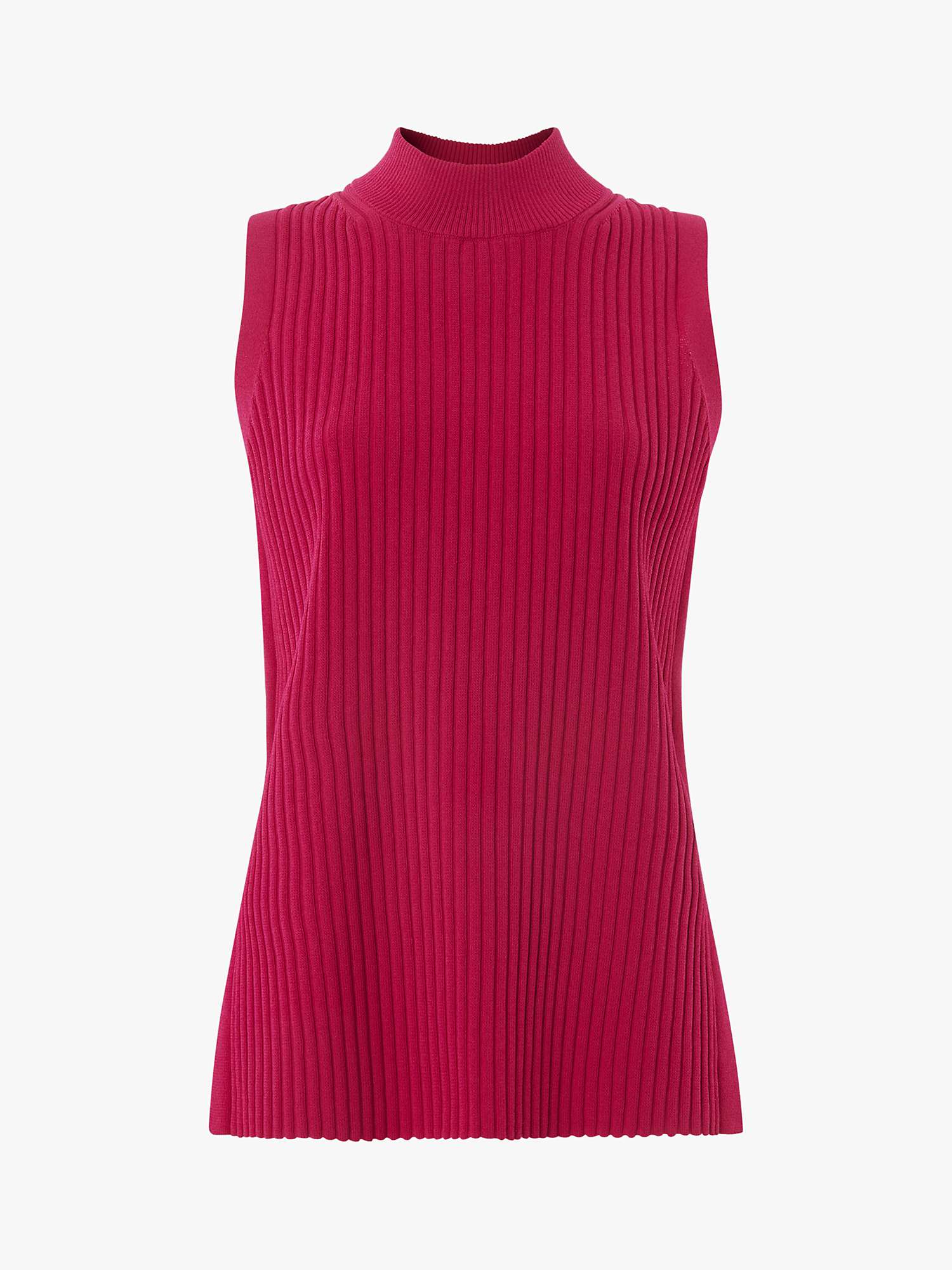 Buy Whistles High Neck Ribbed Knit Tunic Top, Pink Online at johnlewis.com