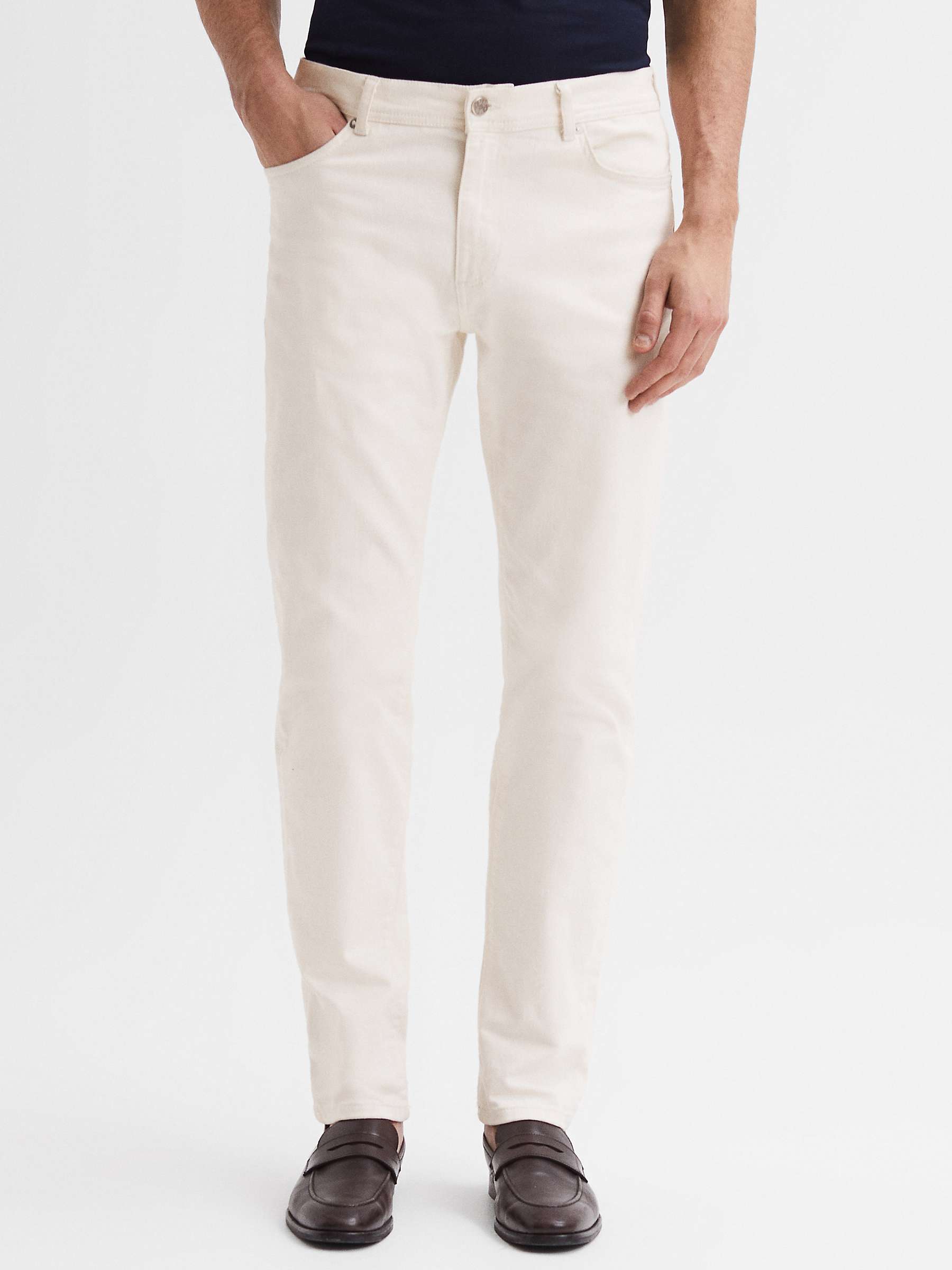 Buy Reiss Santorini Slim Fit Stretch Jeans, Ecru Online at johnlewis.com