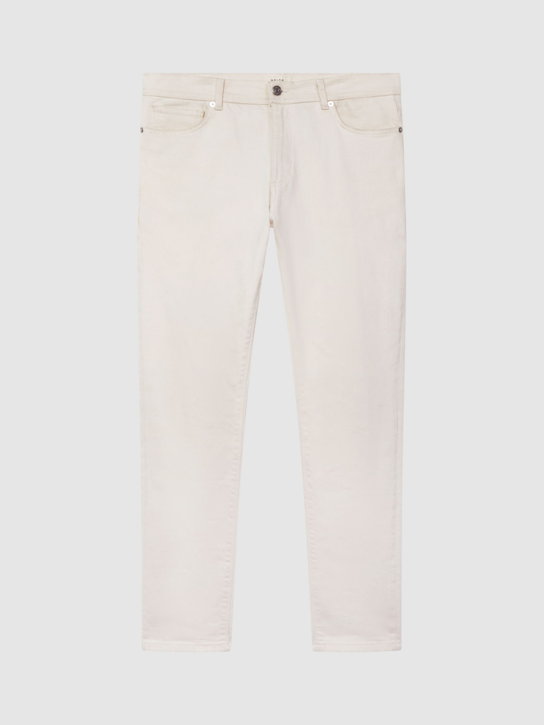 Buy Reiss Santorini Slim Fit Stretch Jeans, Ecru Online at johnlewis.com