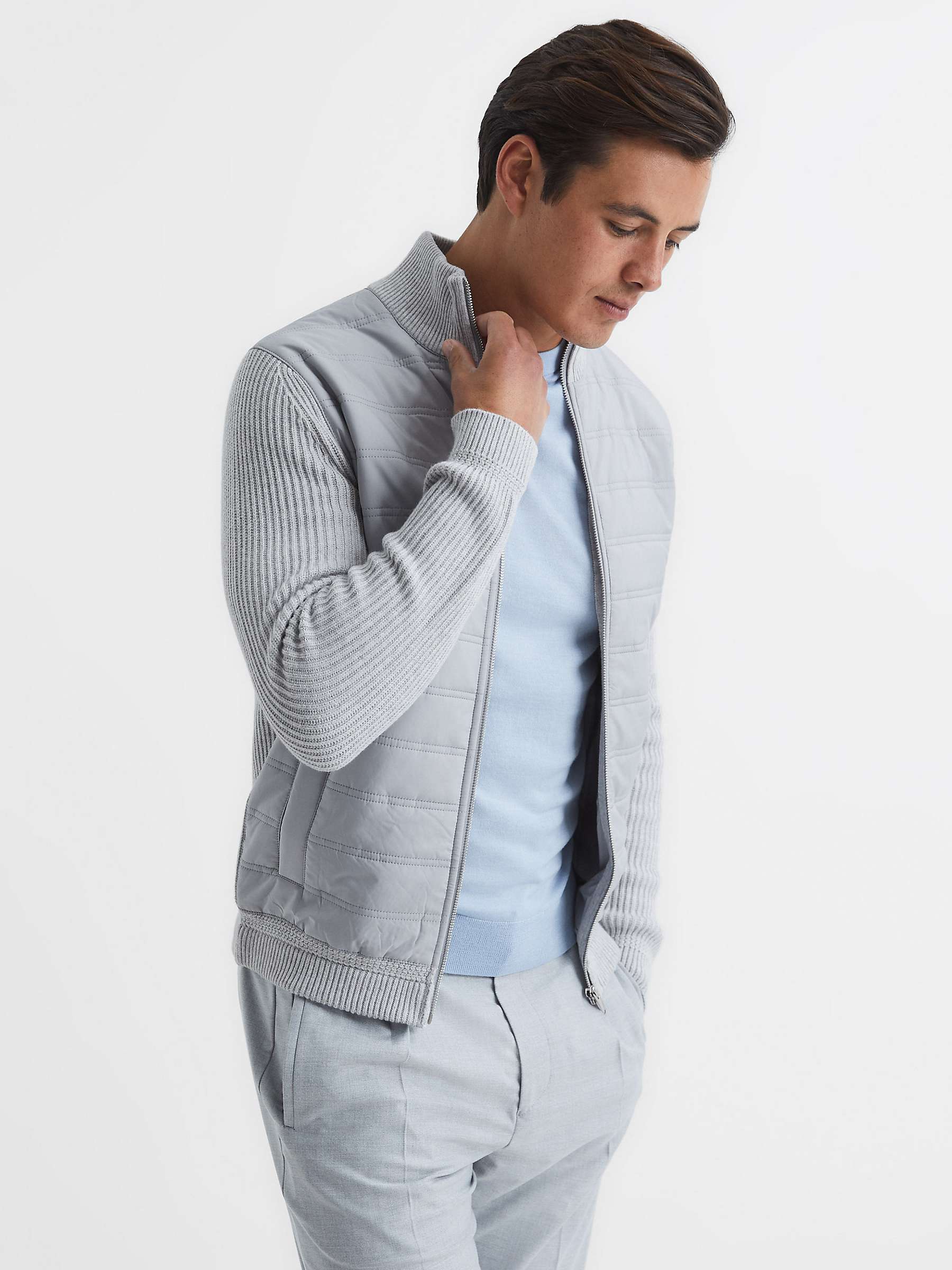 Buy Reiss Trainer Quilted Front Zip Cardigan Online at johnlewis.com