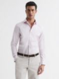 Reiss Remote Slim Cotton Formal Shirt, Pink, Pink