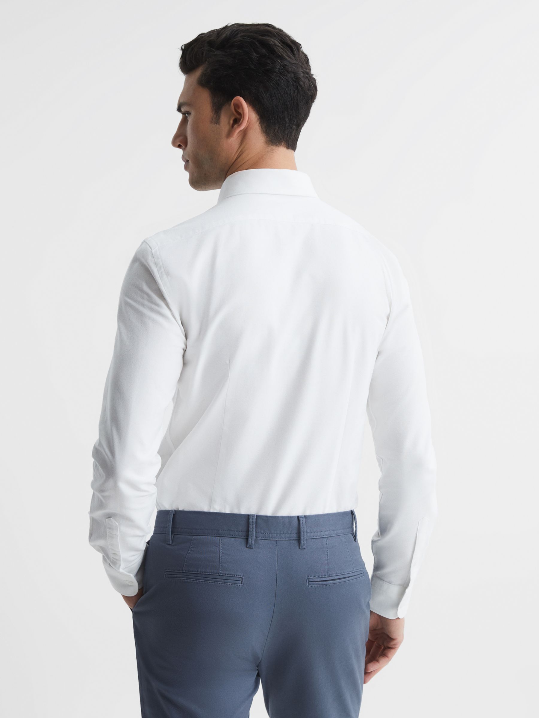 Buy Reiss Greenwich Long Sleeve Oxford Shirt, White Online at johnlewis.com
