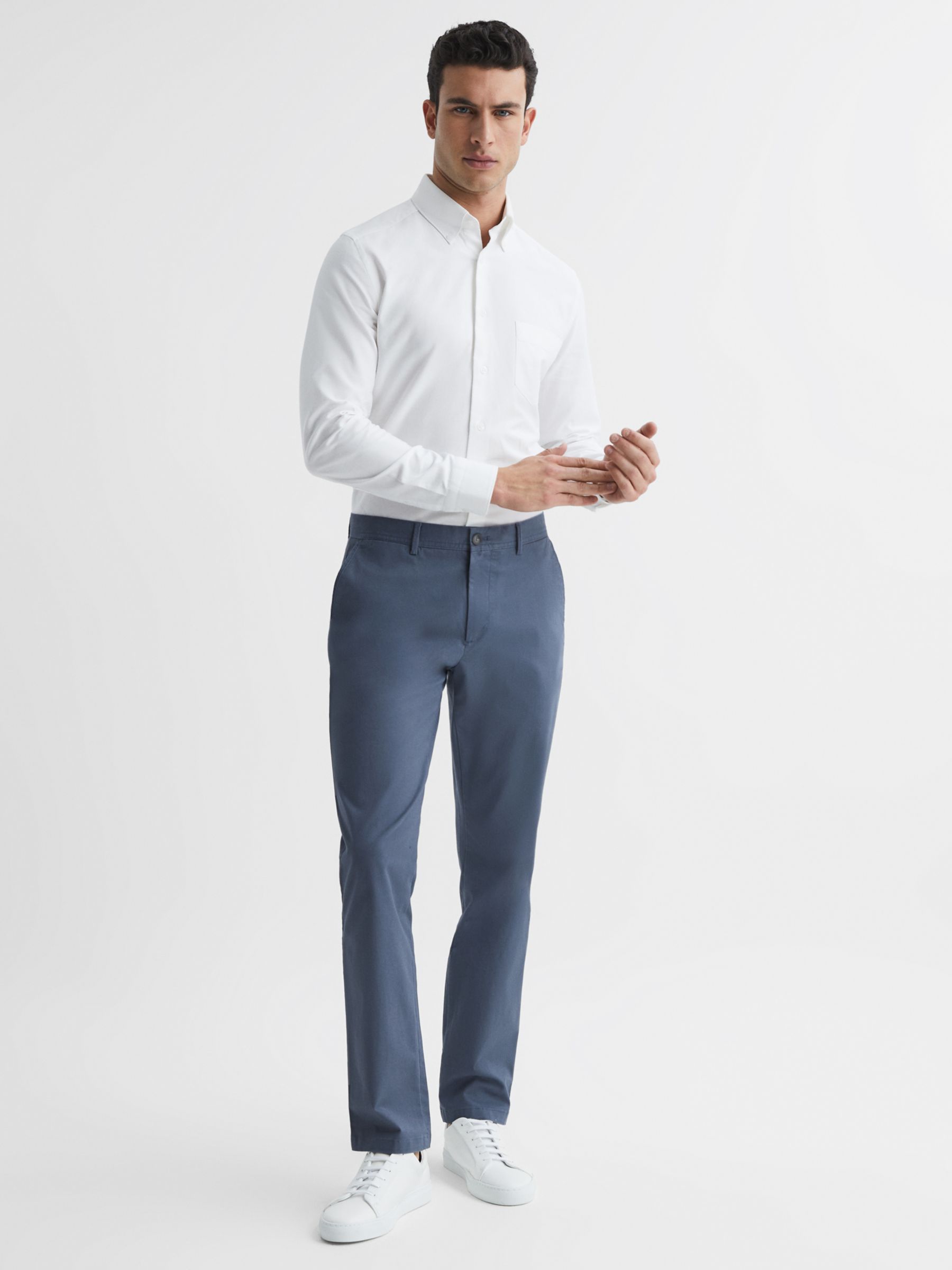 Buy Reiss Greenwich Long Sleeve Oxford Shirt, White Online at johnlewis.com