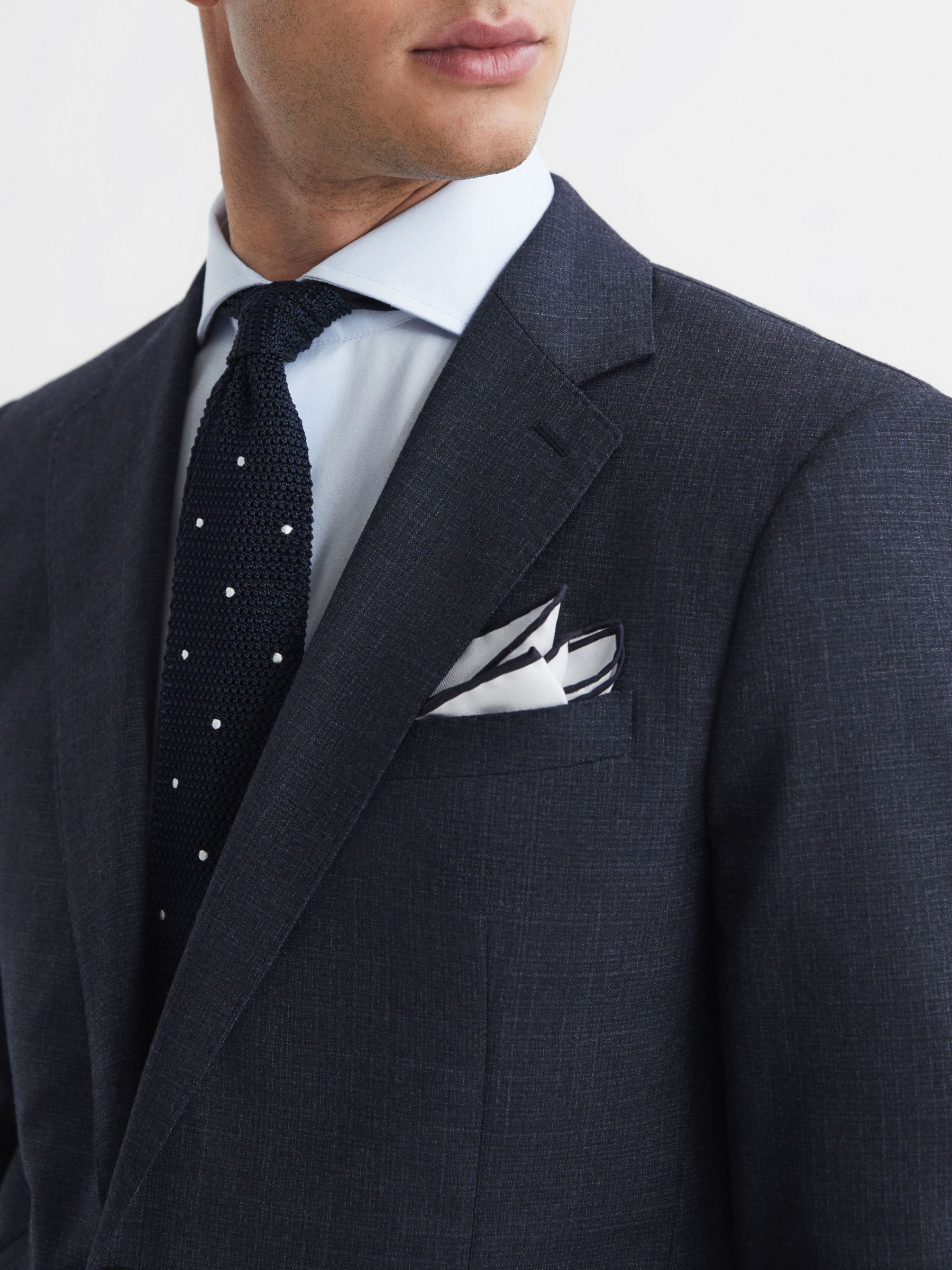 Buy Reiss Dunn Textured Wool Tailored Fit Suit Jacket, Navy Online at johnlewis.com