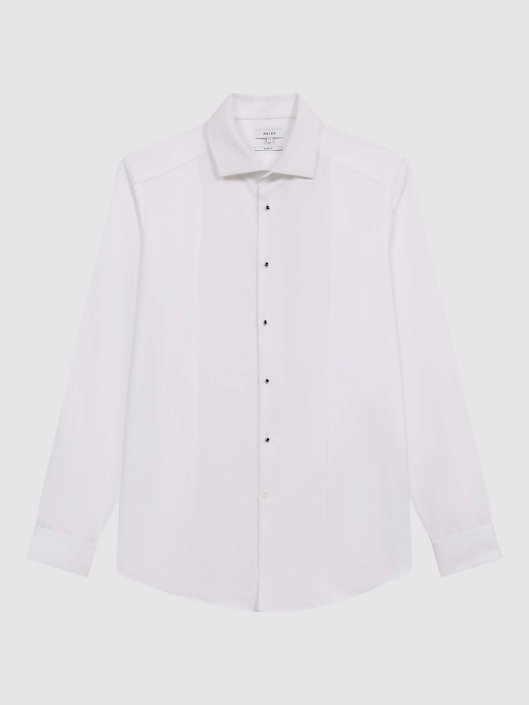 Buy Reiss Marcel Slim Fit Cotton Dinner Shirt, White Online at johnlewis.com