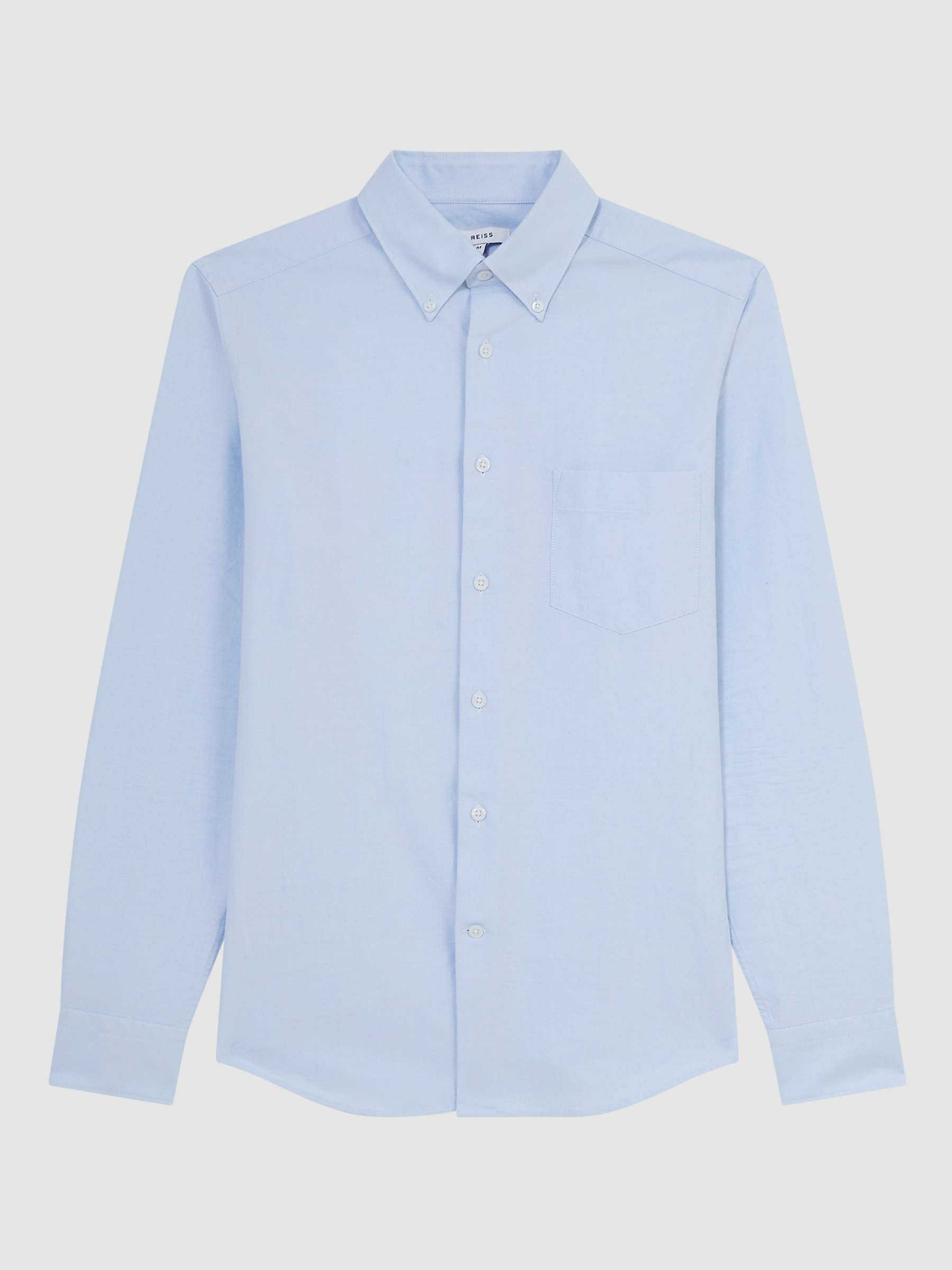 Reiss Greenwich Long Sleeved Shirt, Soft Blue at John Lewis & Partners