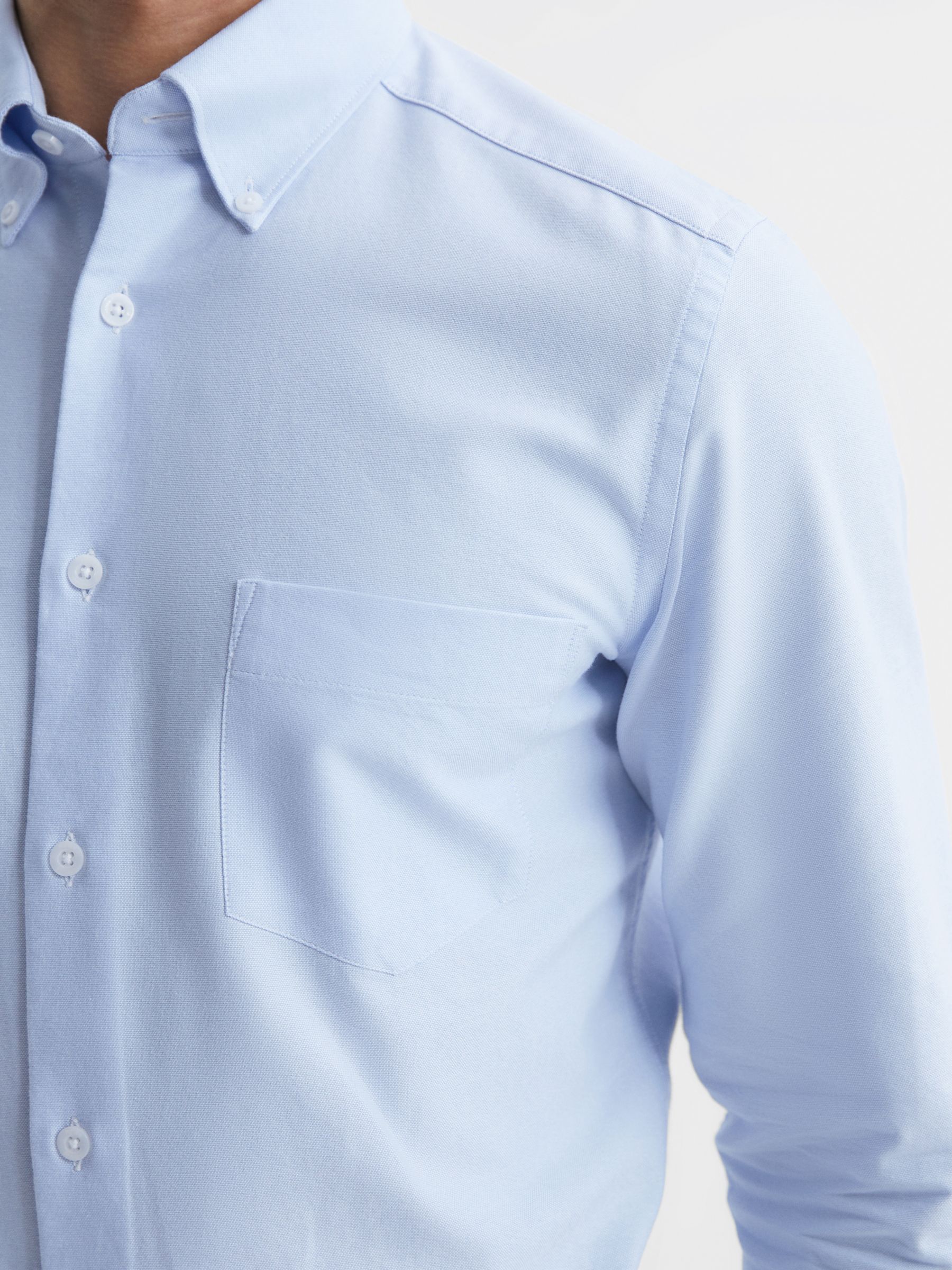 Reiss Greenwich Long Sleeved Shirt, Soft Blue, XS