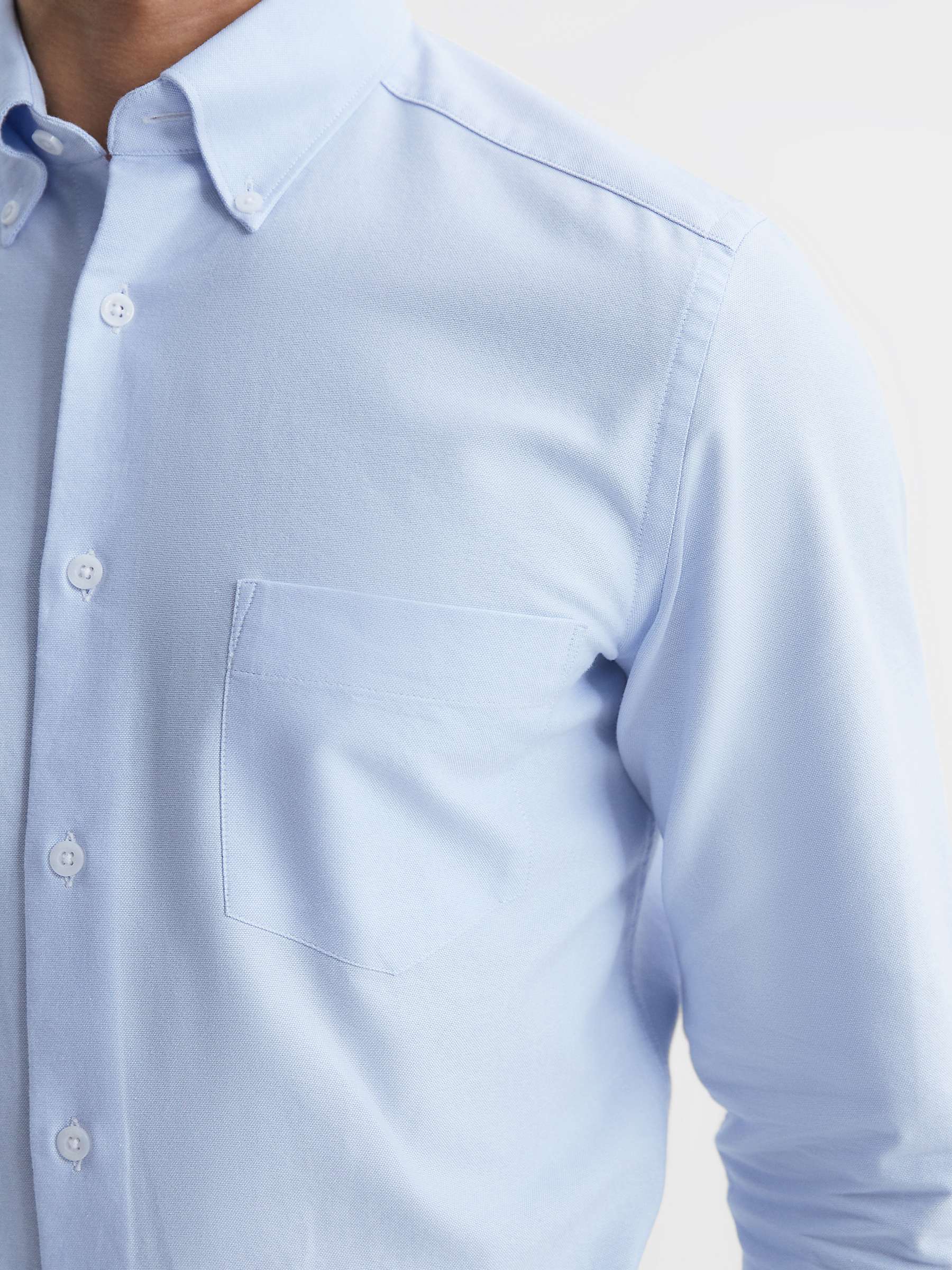 Reiss Greenwich Long Sleeved Shirt, Soft Blue at John Lewis & Partners