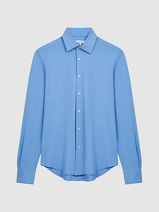 Reiss Voyager Slim Fit Travel Shirt, Soft Blue