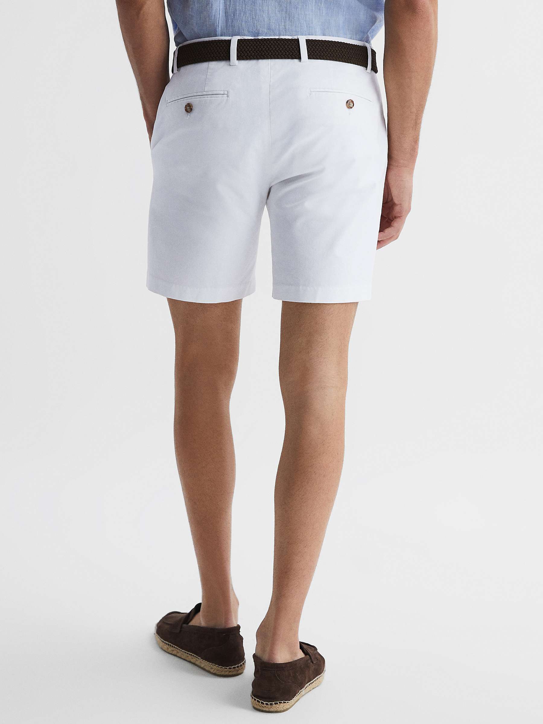 Reiss Wicket Casual Chino Shorts, White at John Lewis & Partners