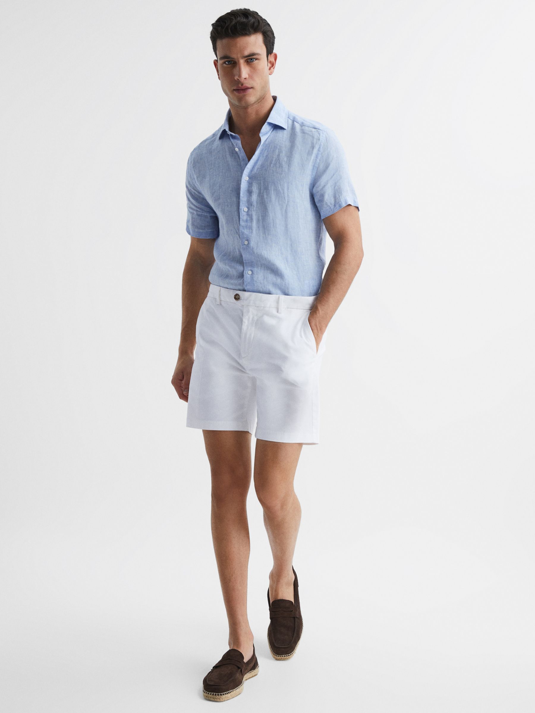 Reiss Wicket Casual Chino Shorts, White, 28R
