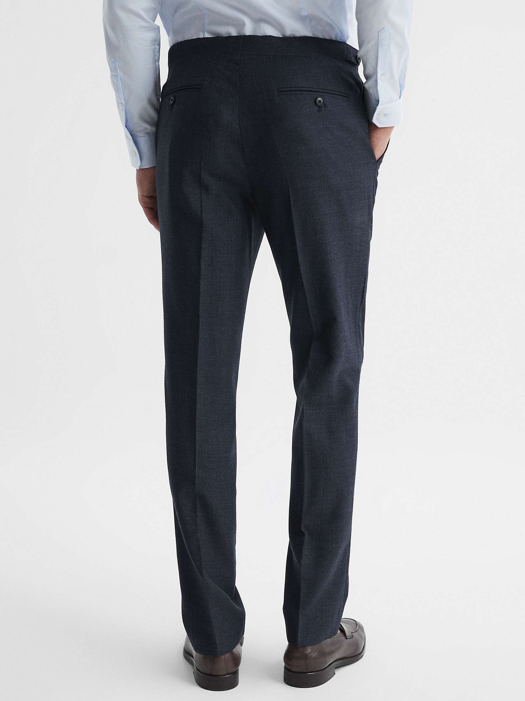 Buy Reiss Dunn Cross Fleck Textured Trousers, Navy Online at johnlewis.com
