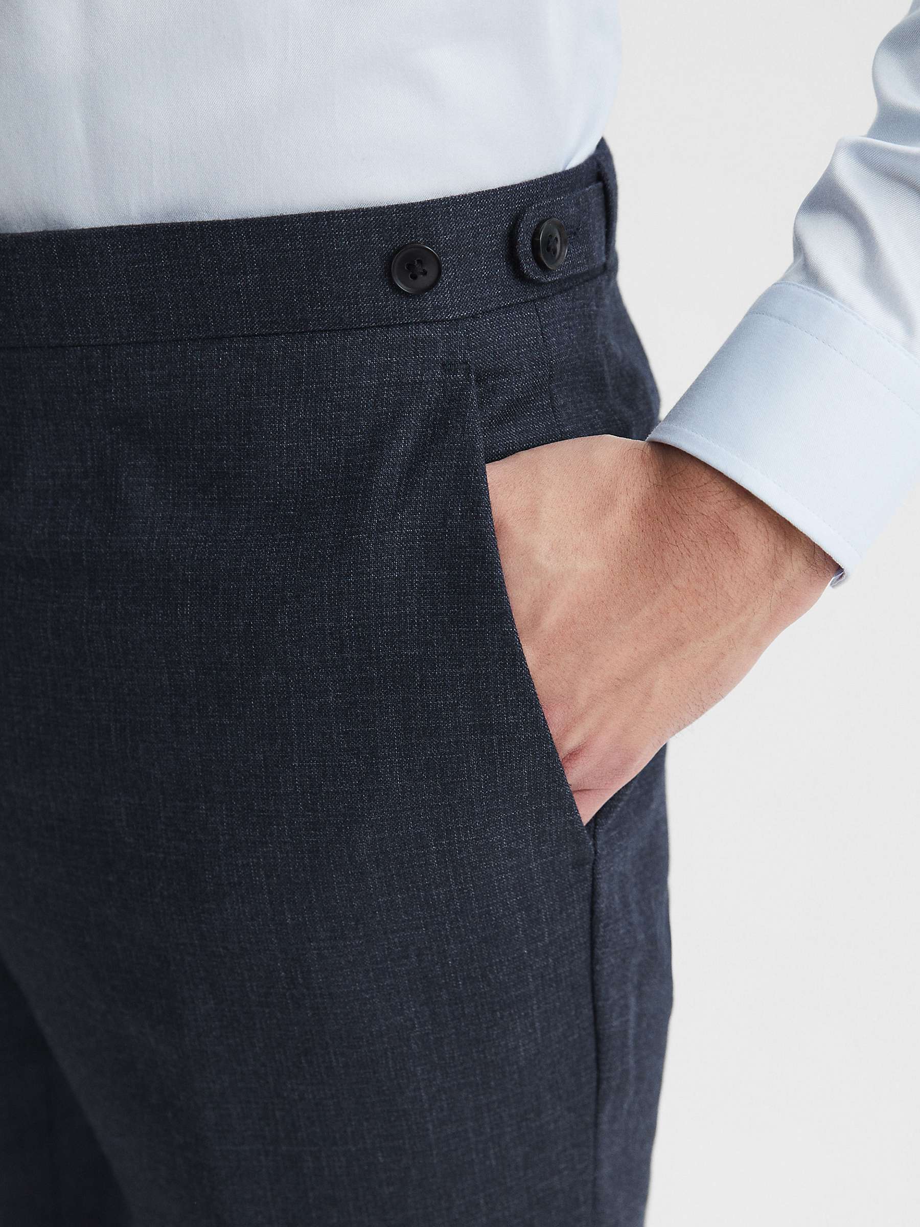 Buy Reiss Dunn Cross Fleck Textured Trousers, Navy Online at johnlewis.com