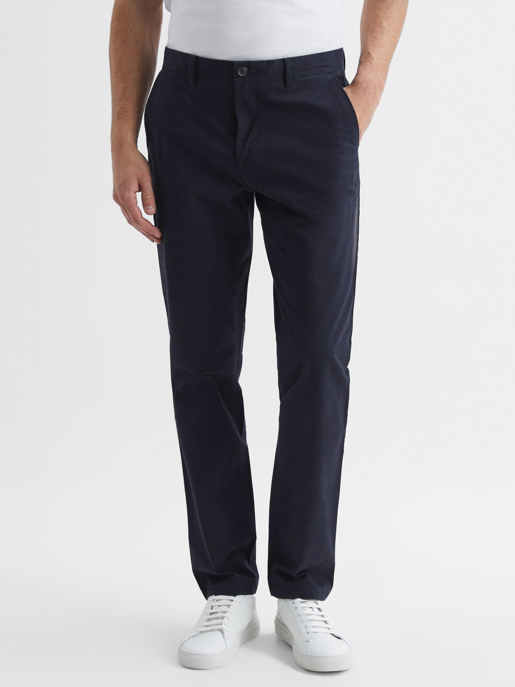 Reiss Pitch Slim Fit Stretch Cotton Chino Trousers, Navy
