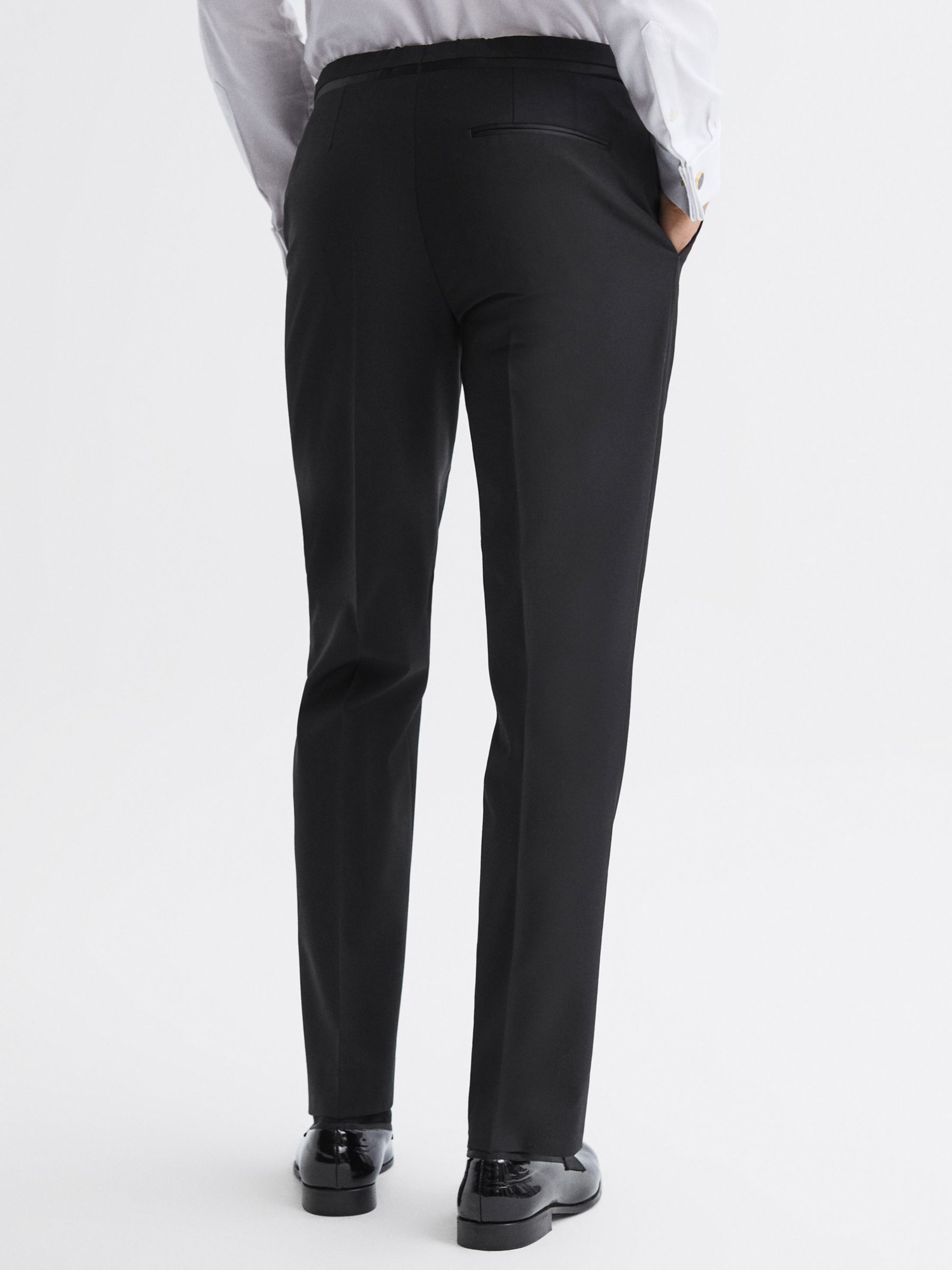 Reiss Poker Wool Blend Suit Trousers, Black, 36R
