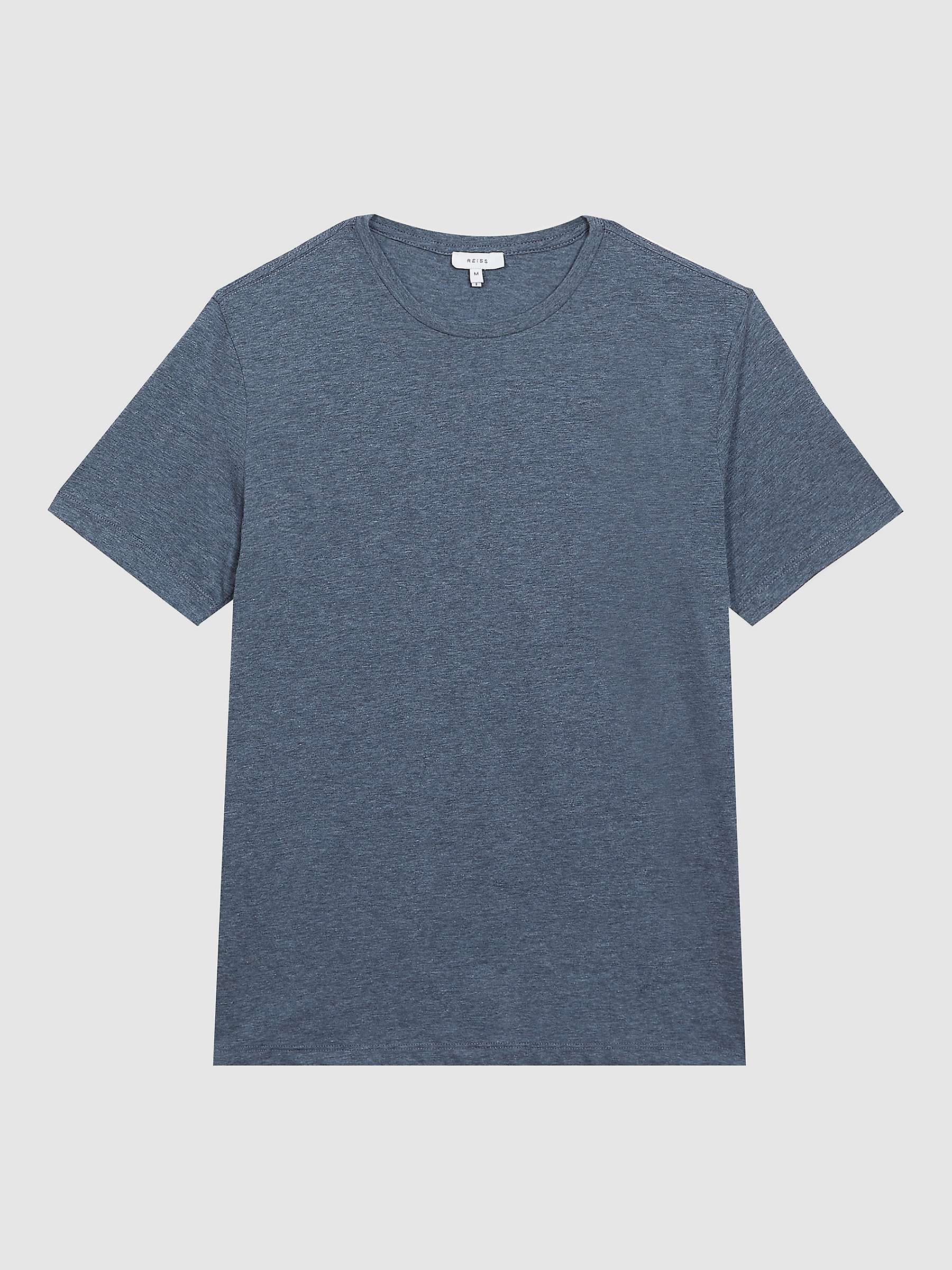 Buy Reiss Bless Cotton Blend Crew Neck T-Shirt, Airforce Blue Online at johnlewis.com