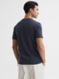 Reiss Bless Cotton Crew Neck T-Shirt, Airforce Blue