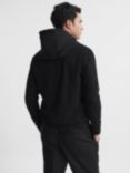 Reiss Taylor Zip Quilted Hooded Jacket, Black