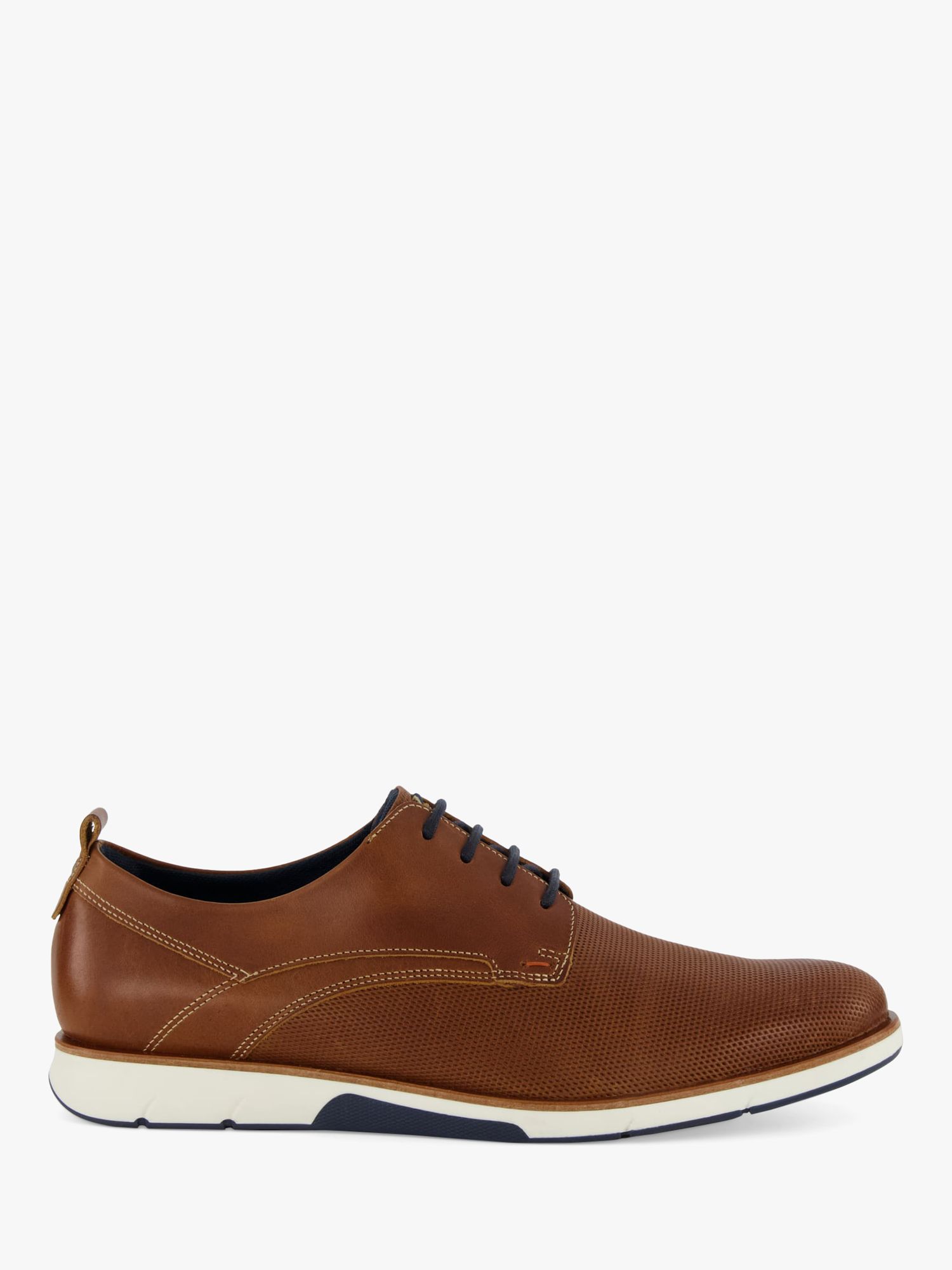 Dune Barnabey Plain Wedge Leather Shoes, Tan at John Lewis & Partners