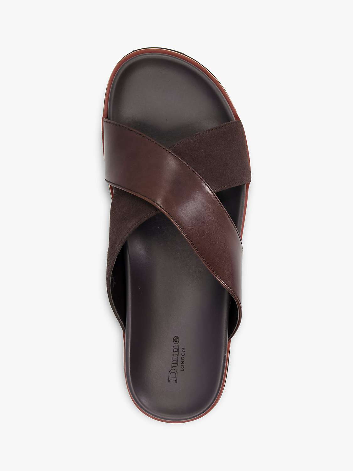 Buy Dune Itta Leather Crossover Strap Slider Sandals, Brown Online at johnlewis.com