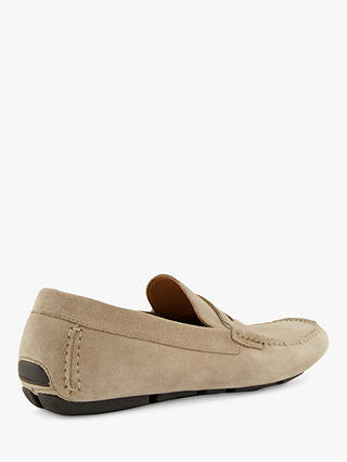 Dune Bradlay Suede Square Toe Moccasin Loafers, Sand-suede