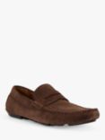 Dune Bradlay Suede Square Toe Moccasin Loafers, Brown
