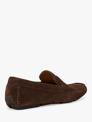 Dune Bradlay Suede Square Toe Moccasin Loafers, Brown-suede