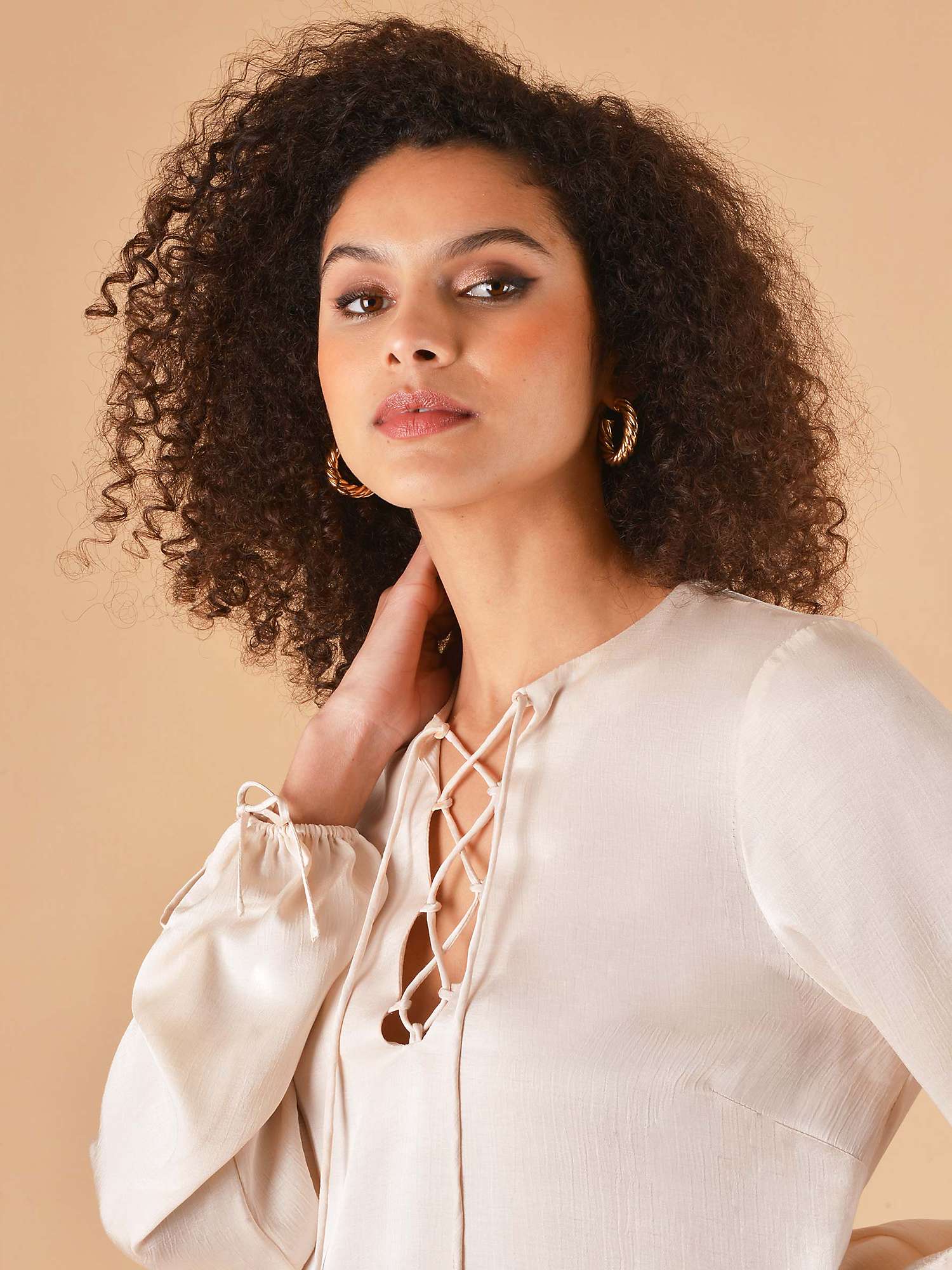 Buy Ro&Zo Lace Up Detail Blouse Online at johnlewis.com