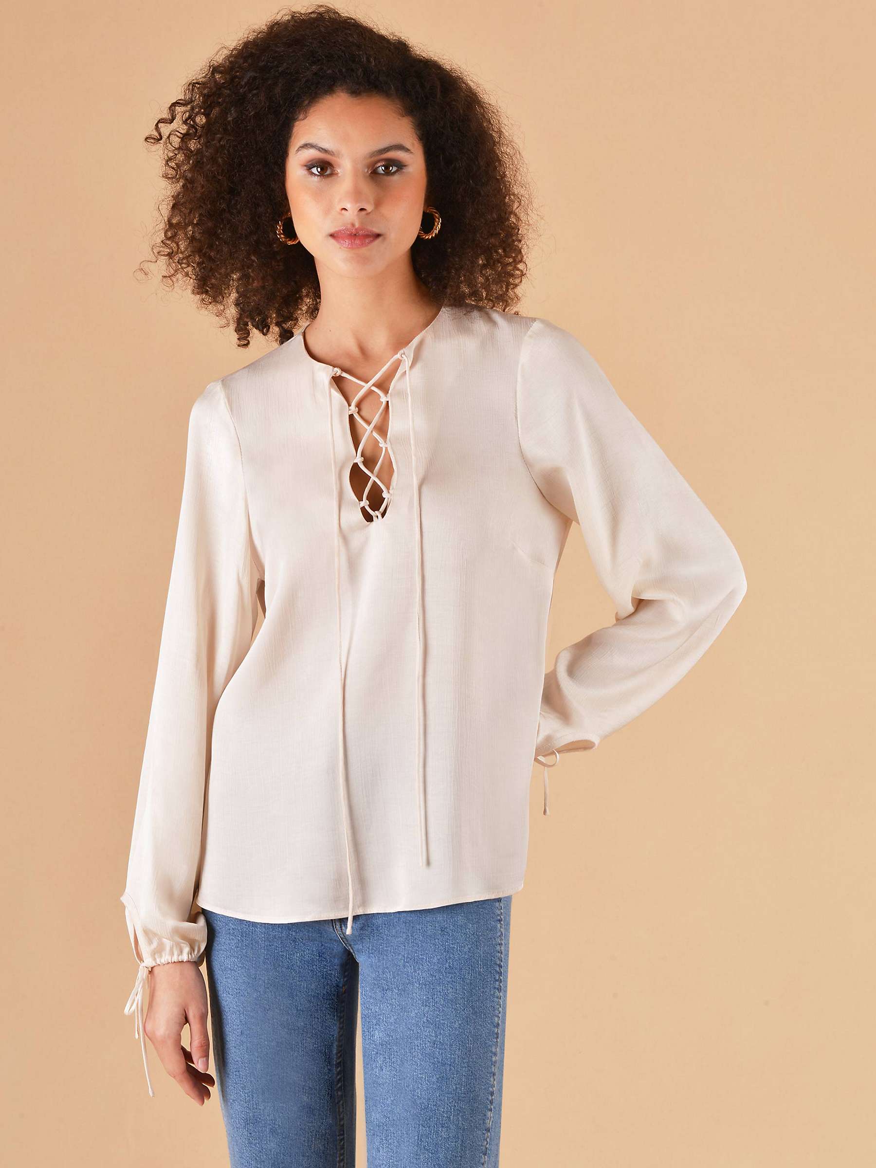 Buy Ro&Zo Lace Up Detail Blouse Online at johnlewis.com