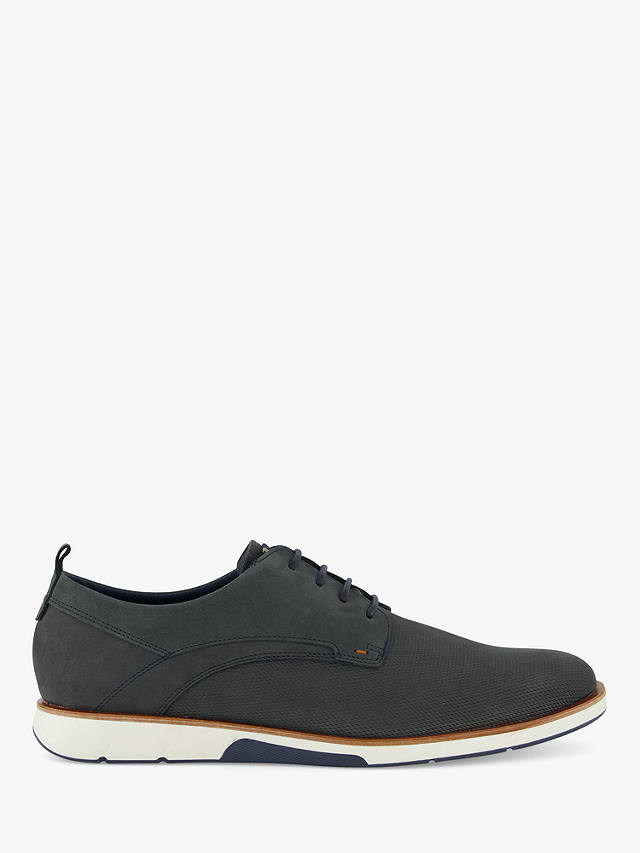 Dune Wide Fit Barnabey Leather Brogues, Blue