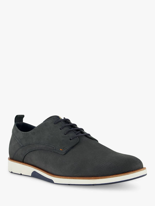 Dune Wide Fit Barnabey Leather Brogues, Blue