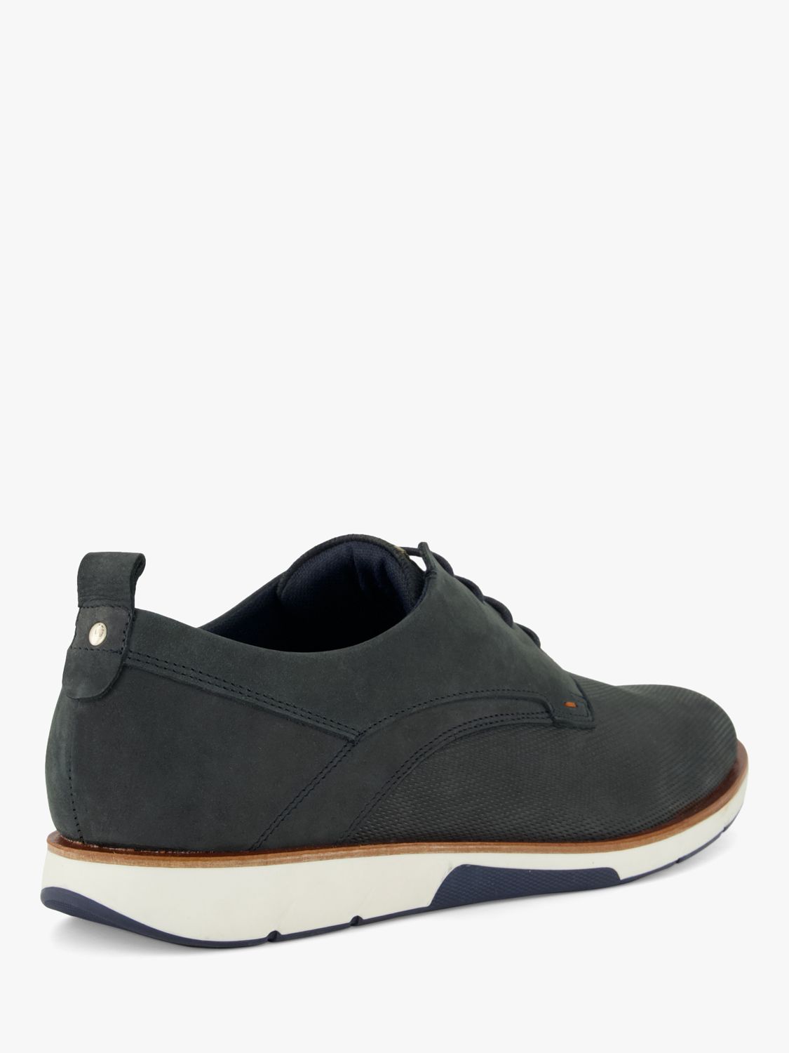 Dune Wide Fit Barnabey Leather Brogues, Blue at John Lewis & Partners