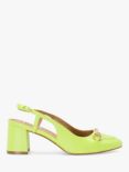 Dune Cassie Snaffle Trim Leather Sling Back Sandals, Lime Green