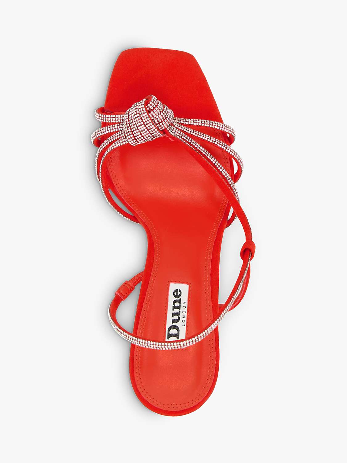 Buy Dune Meta Diamante Strap Heeled Sandals, Orange Online at johnlewis.com