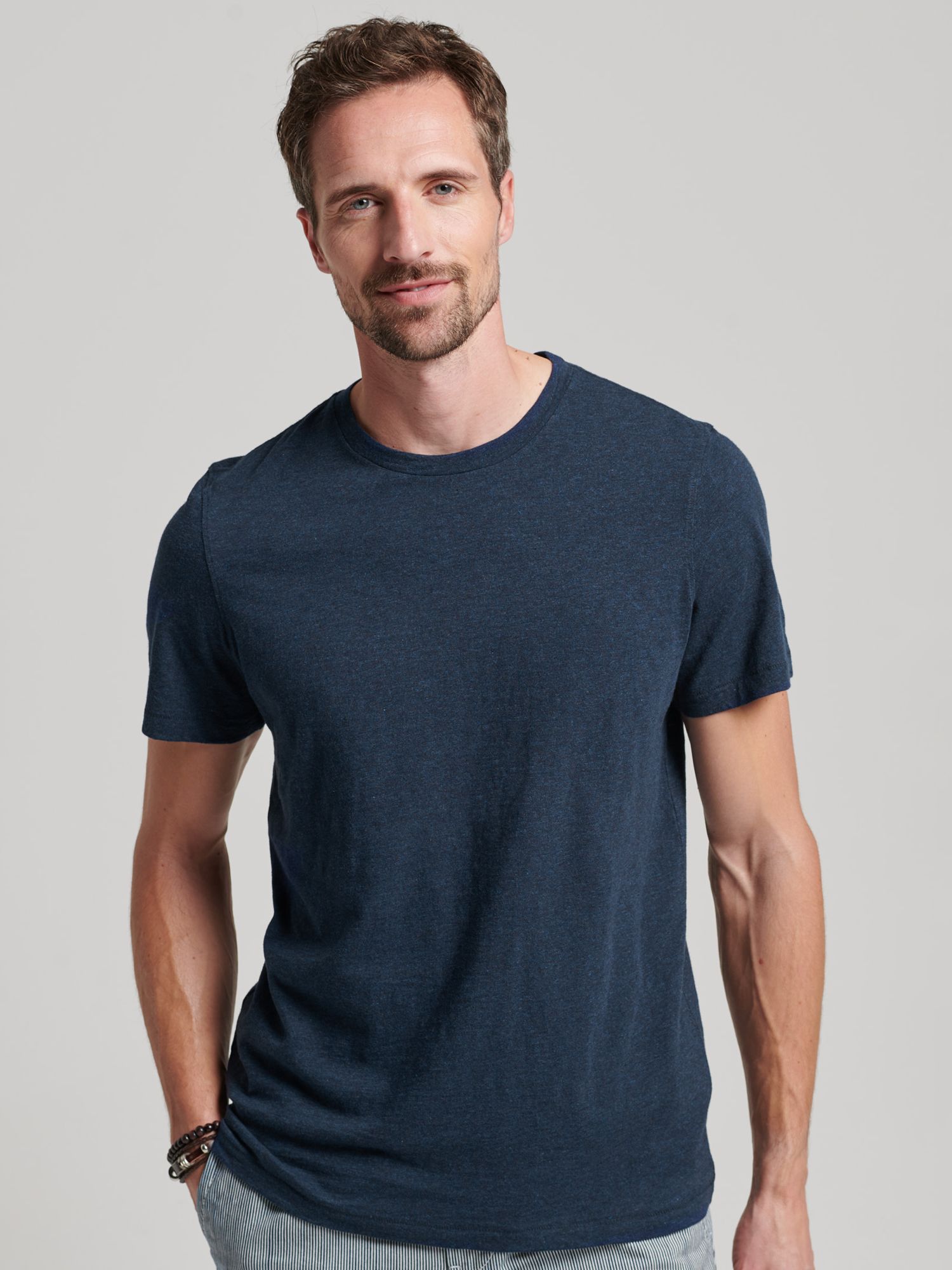 Superdry Slub T-Shirt, Lauren Navy Grit at John Lewis & Partners