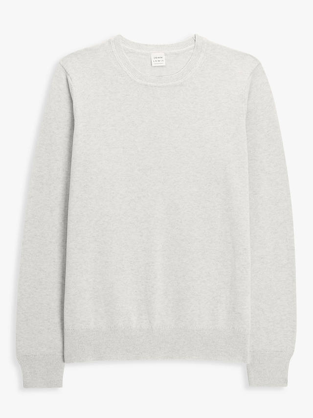 John Lewis Cotton Crew Neck Jumper, Grey