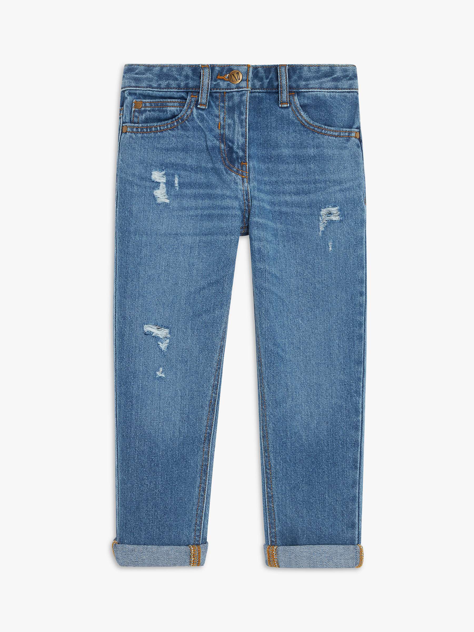 Buy John Lewis Girl's Mom Jeans, Mid Wash Blue Online at johnlewis.com