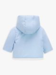 John Lewis Baby Double Breasted Hooded Padded Jacket, Light Blue