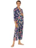 Lauren Ralph Lauren 3/4 Sleeve Floral Print Pyjamas, Navy/Multi