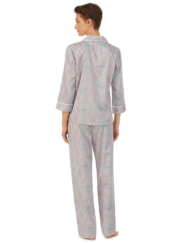 Lauren Ralph Lauren 3/4 Sleeve Paisley Print Pyjamas, Pink/Multi