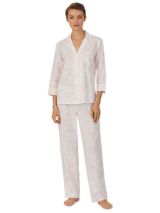 Lauren Ralph Lauren Capri Stripe Pyjama Set, Pink at John Lewis & Partners