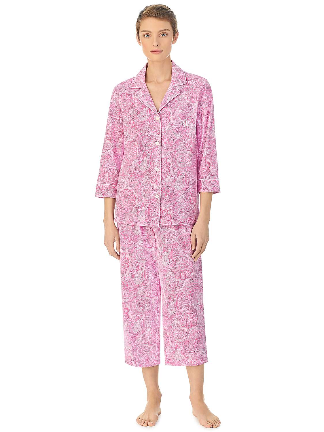 Buy Lauren Ralph Lauren Paisley Cropped Pyjamas Online at johnlewis.com