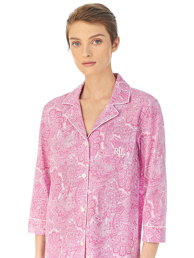 Lauren Ralph Lauren Paisley Cropped Pyjamas, Pink