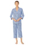 Lauren Ralph Lauren Paisley Cropped Pyjamas, Blue