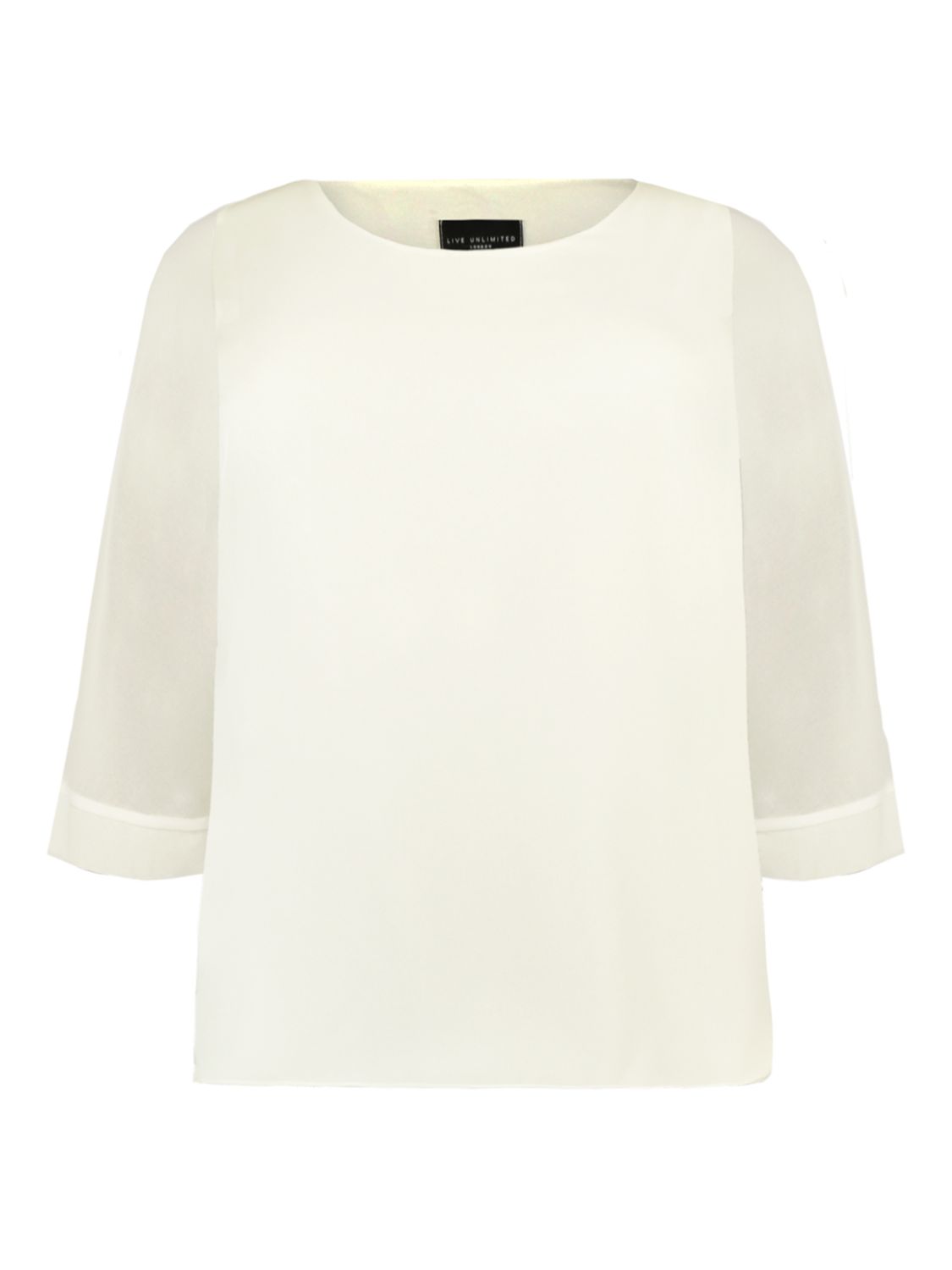 Live Unlimited Chiffon Overlay Top, Cream at John Lewis & Partners