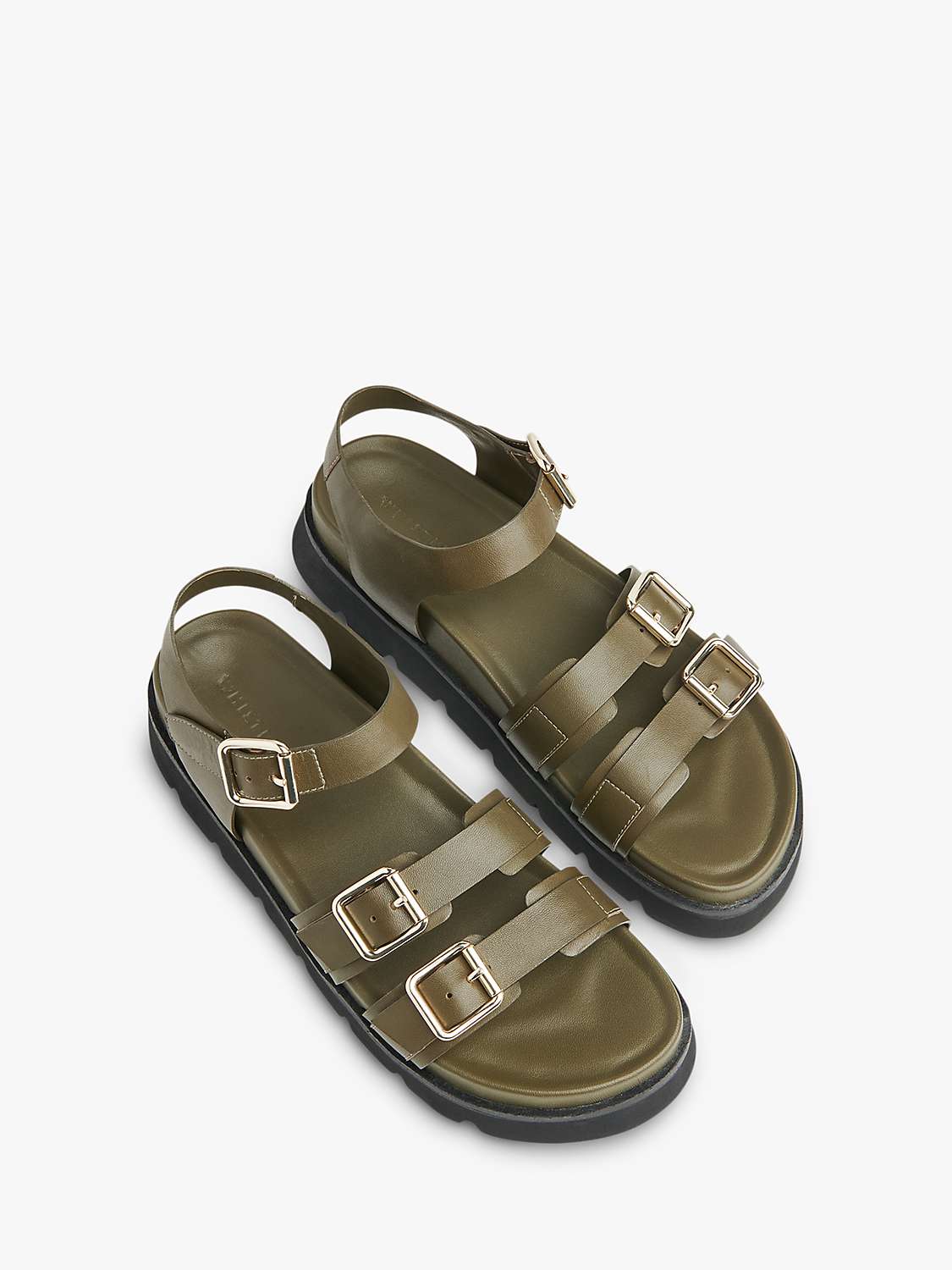 Buy Whistles Jemma Leather Triple Buckle Sandals Online at johnlewis.com